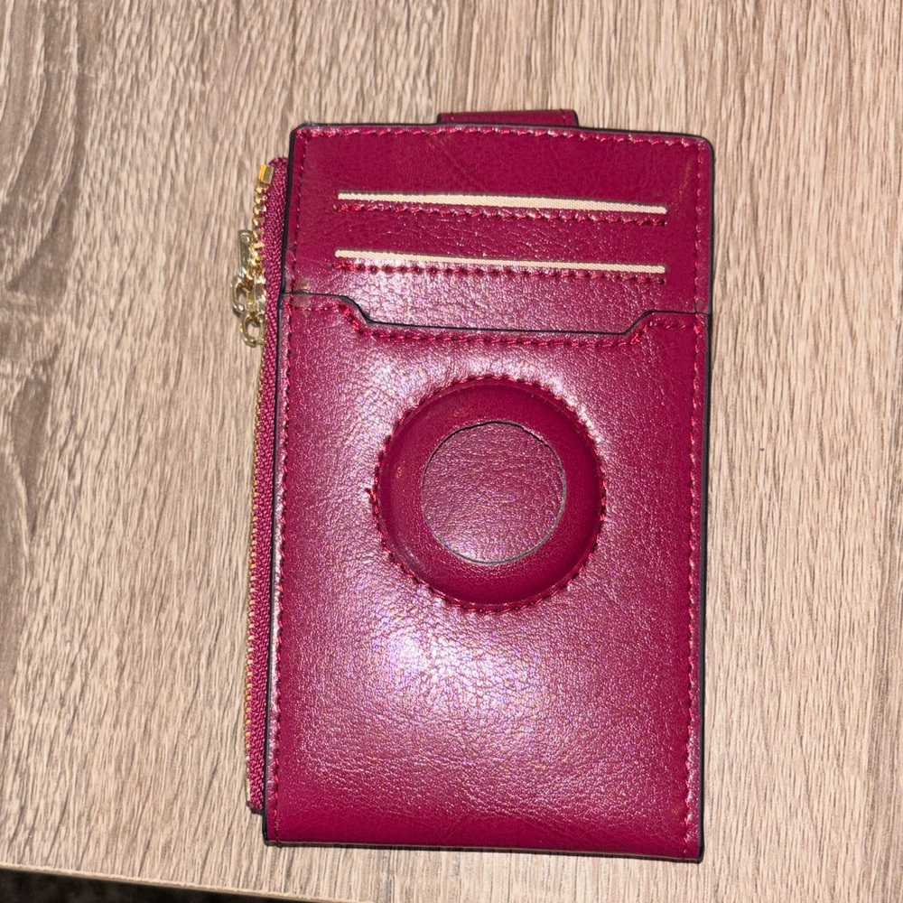 Red/maroon Leather Card Holder wallet